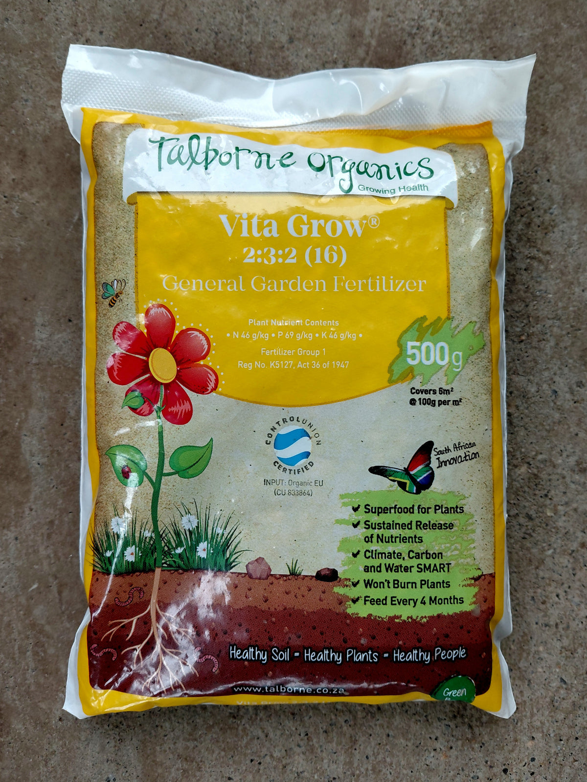 Talborne Organics Vita Grow 2:3:2 (16) – General Garden Fertilizer 500g