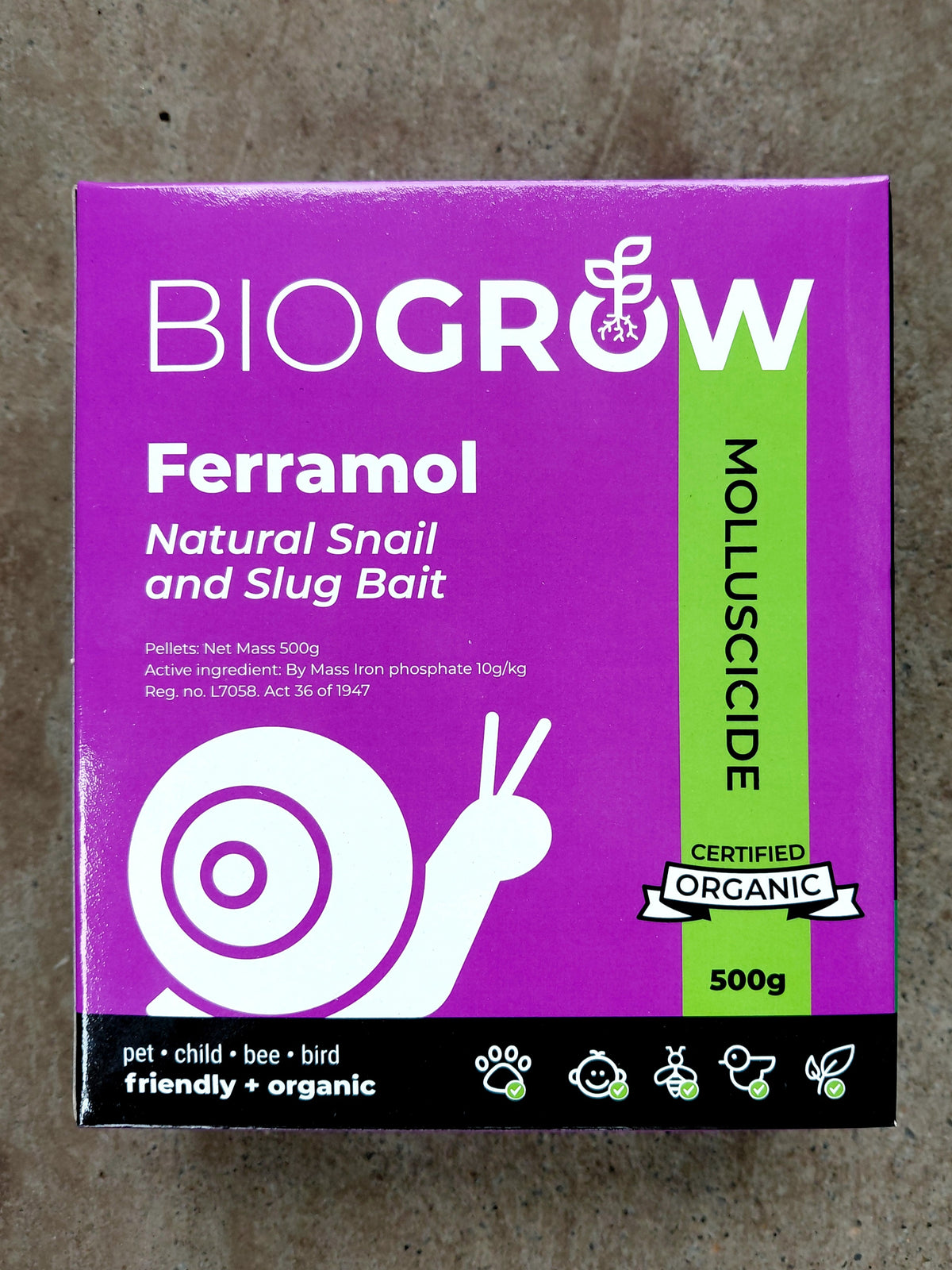 Biogrow Ferramol – Organic Snail & Slug Bait 500g