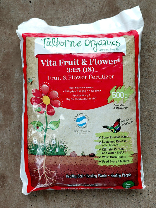 Talborne Organics Vita Fruit & Flower 3:1:5 – Organic Fertilizer 500g