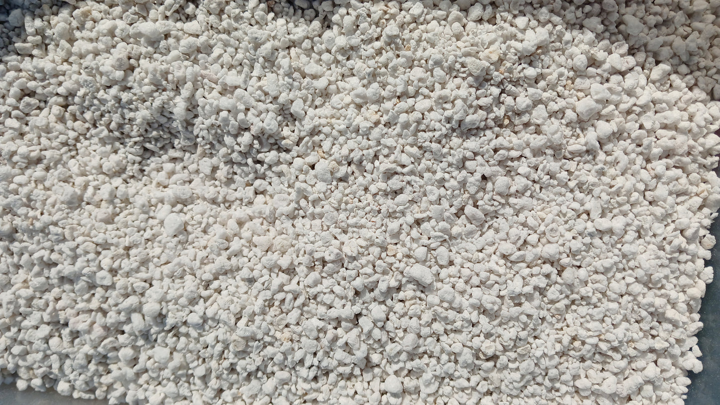 Perlite used to improve soil drainage and aeration for plants